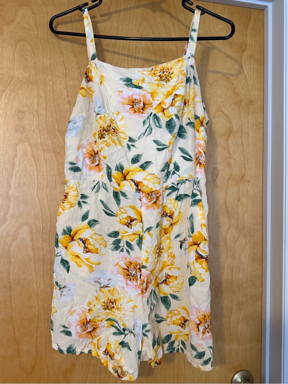 Old Navy Yellow Floral Spaghetti-Strap Mini Dress